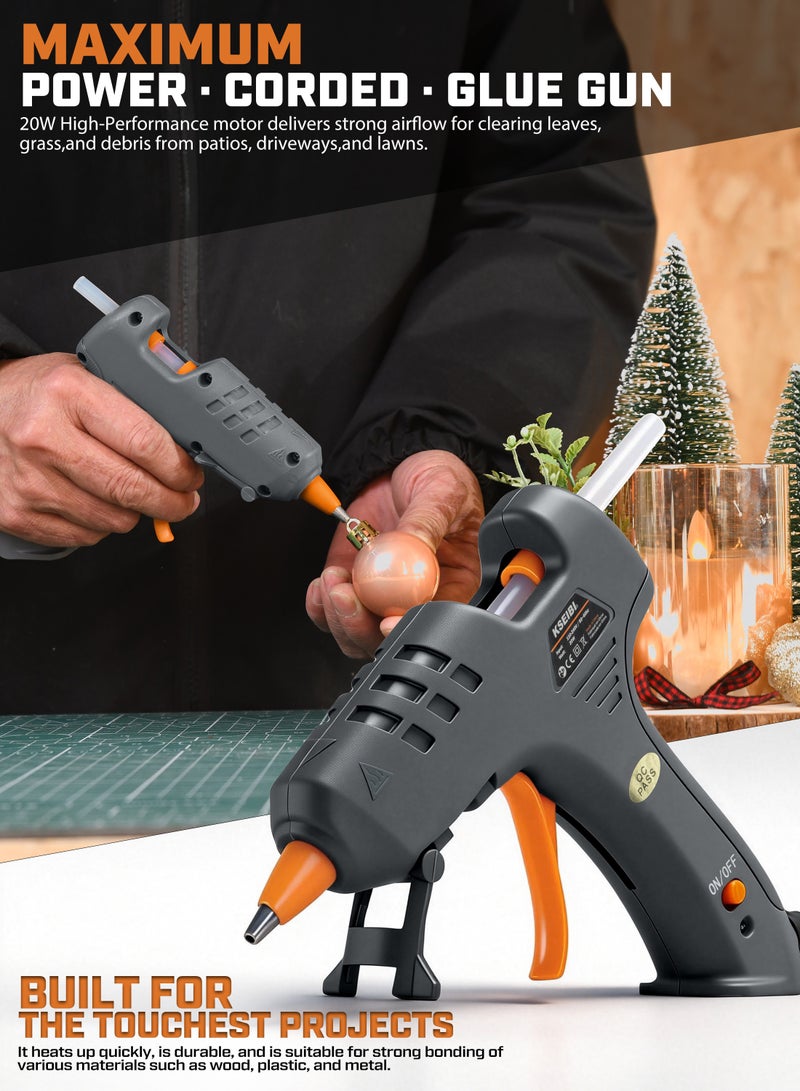 KSEIBI Hot Glue Gun, Upgraded 20W High Temp Hot Melt Glue Gun Kit for DIY Projects, Arts and Crafts, Home Quick Repairs, Repairing Broken Household Items, Floral Design, Packaging and Shipping - Image 3